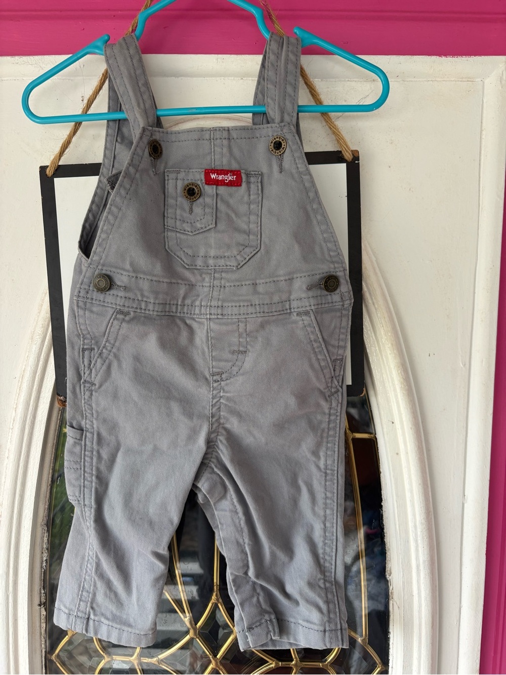 Wrangler Gray Toddler Overalls with Front Bib Pocket